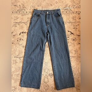 High-Waist Wide-Leg Jeans in Medium Blue